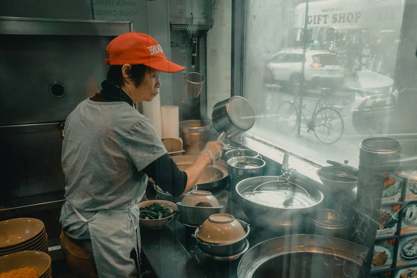 A diner carefully reviewing a Chinese restaurant menu, navigating soy allergy Chinese restaurant dining with confidence and clarity